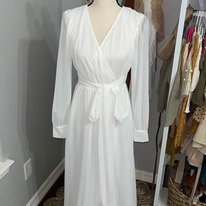 White Faux Wrap Maxi